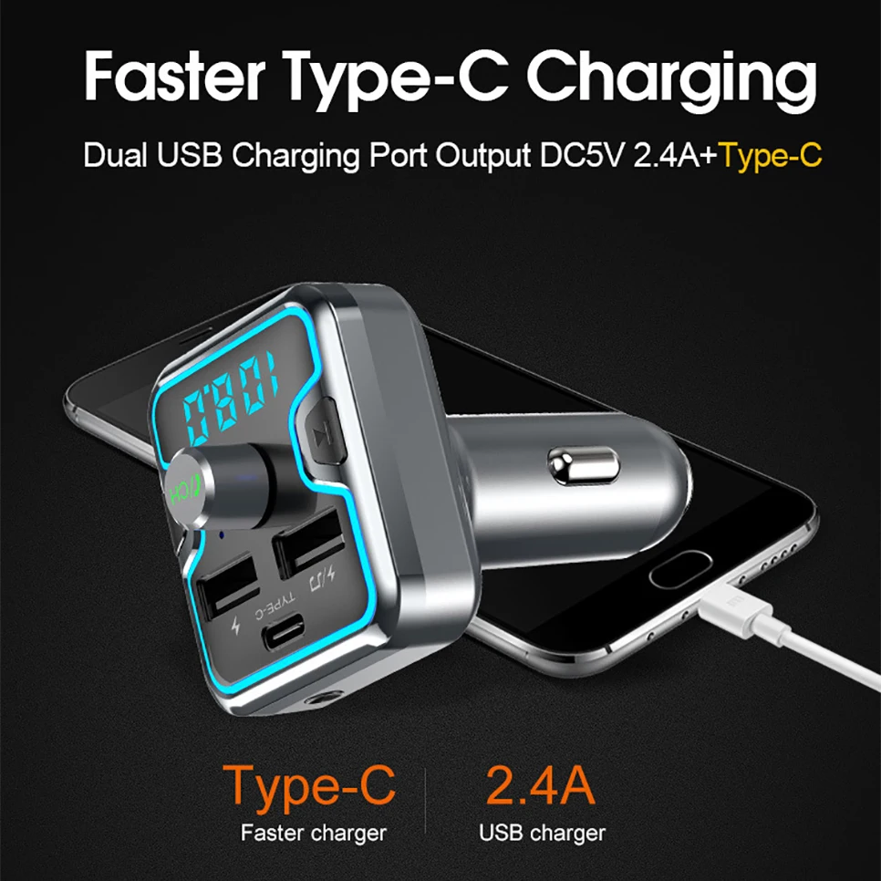 In The Car Charger Bluetooth Receiver For Home Speaker Headphone Adapter Hand Free Dual USB Fast for Phone | Автомобили и