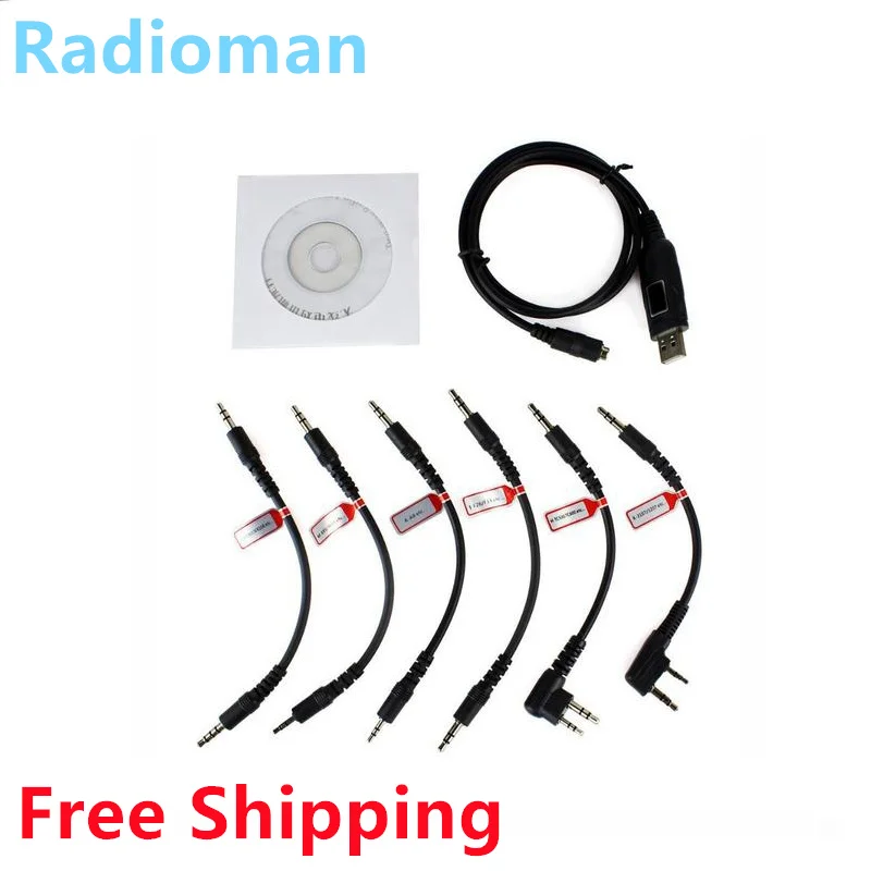 

6 в 1 USB-кабель для программирования для Motorola HYT для ICOM BAOFENG PUXING для KENWOOD YAESU