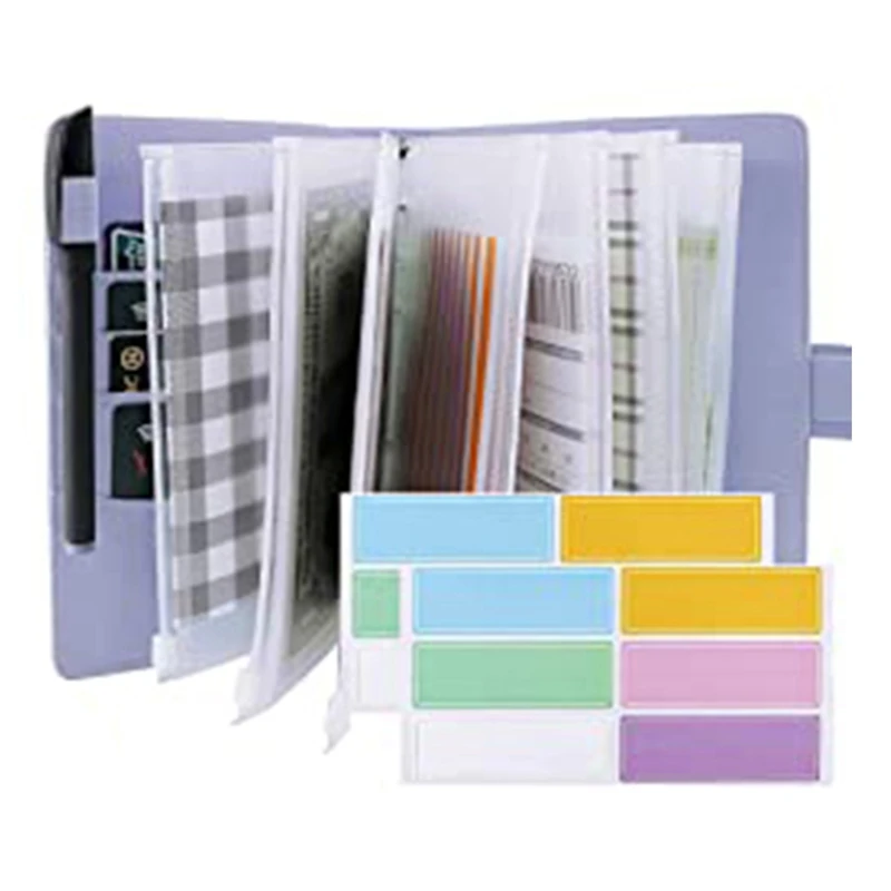 

PPYY-A6 Binder and 12 Transparent Envelopes System Budget Planning Notepad Binder Budget Money Envelope Cash Envelope