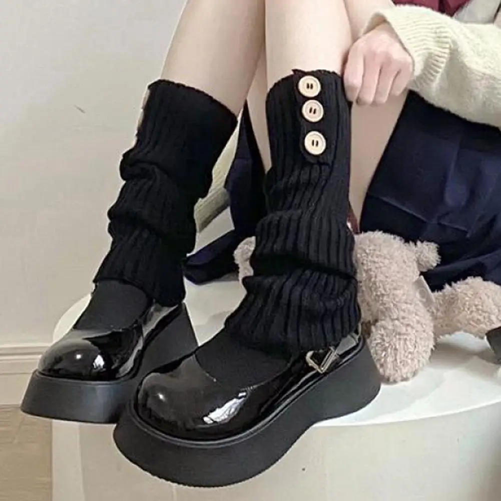 

1 Pair Women Leg Warmers Knitted Japan Style Women Sweet Stretchy Boot Cuffs for Yoga