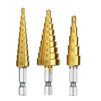 3 12mm 4 12mm 4 20mm straight groove step drill bit hss titanium coated wood metal hole cutter core cone drilling tools set