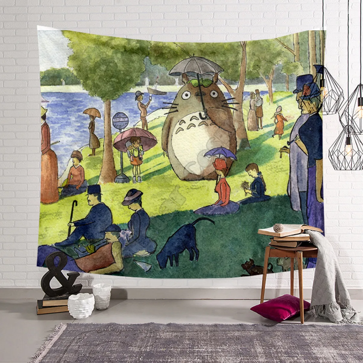 

PLstar Cosmos Tapestry Funny Totoro 3D Printing Tapestrying Rectangular Home Decor Wall Hanging Home Decoration Style-02