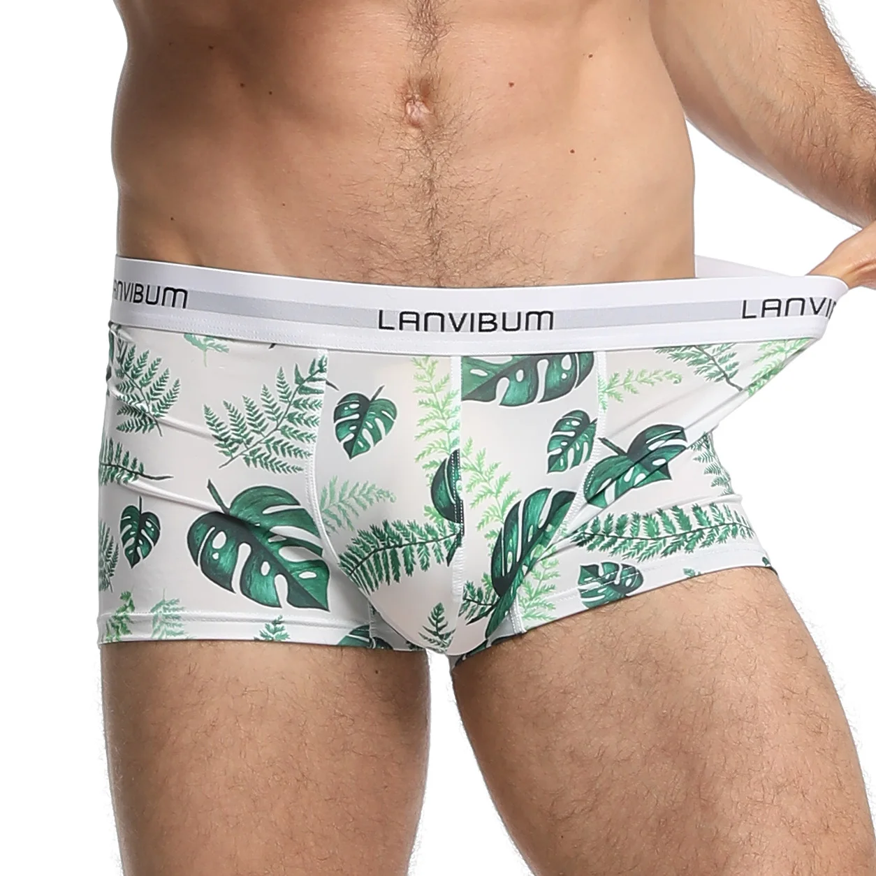 

Ropa Interior Hombre Puntos Hojas Color Estampado Hombre Boxers Homme Calzoncillos De Nilón Fino Suave Hombre Bragas