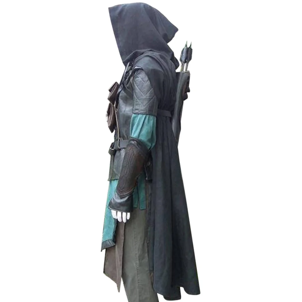 Плащ для взрослых в средневековом стиле льняная Длинная накидка с капюшоном