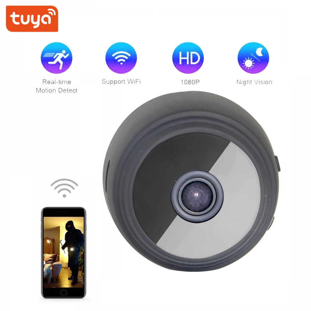 Timethinker Tuya WI FI мини Камера 4k HD 1080P Ночное видение пульт дистанционного управления