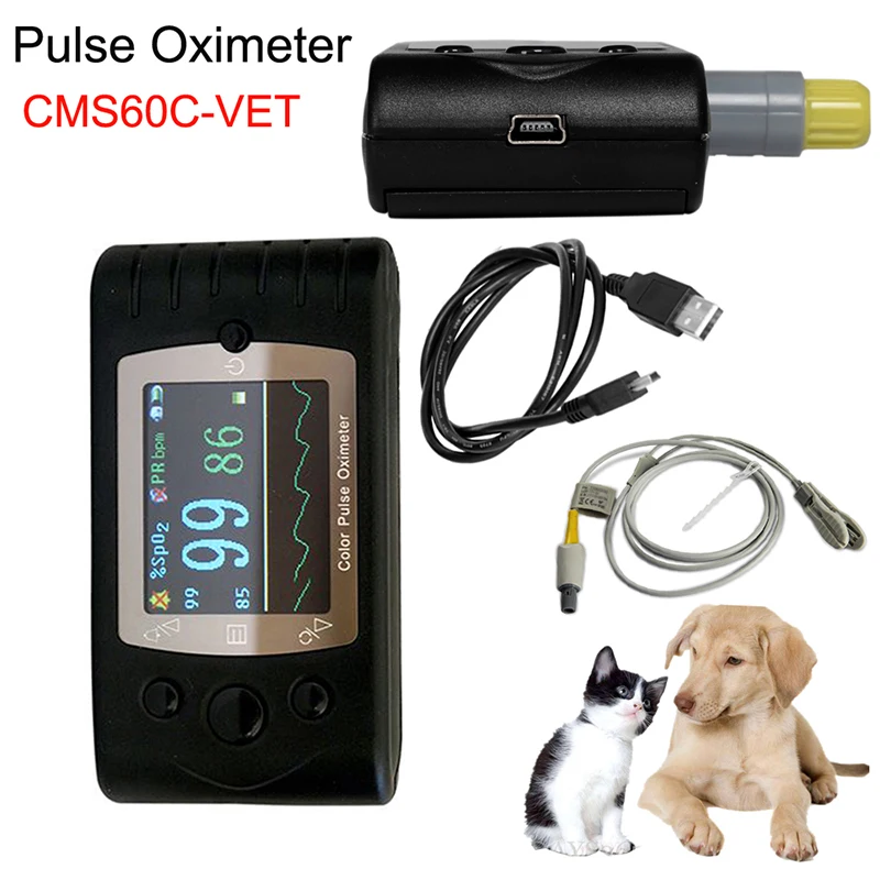 

N CONTEC CMS60C-VET Handheld 1.8'' TFT Pulse Oximeter Animal Probe Blood Oxygen Monitor SPO2 Pulse Oximetry PC Software