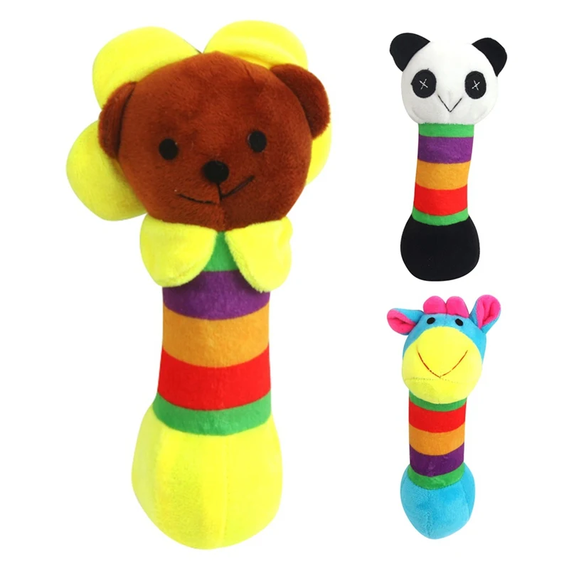

Pet Toys for Solving Boredom Dogs Colorful Plush Chew Toys Three Designs for Option