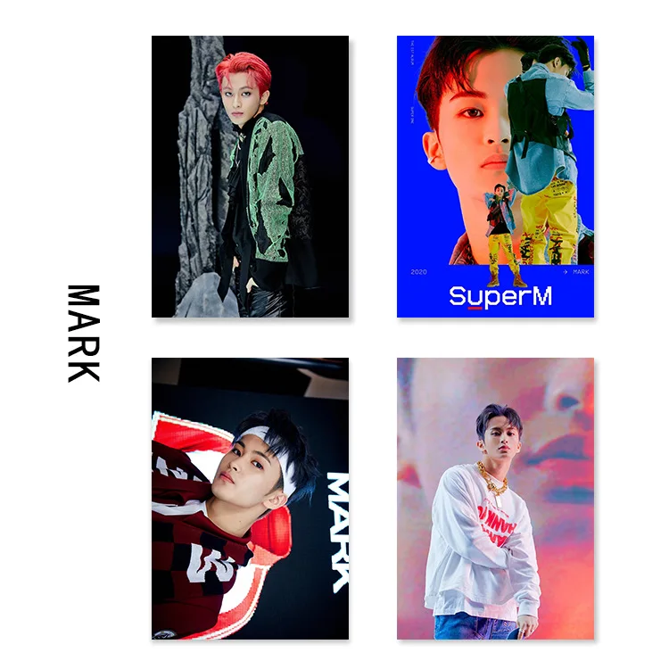 

[MYKPOP]SuperM Poster SUPER ONE MARK HD Poster 21x30cm 4pcs Set KPOP Fans Collection SA20110905