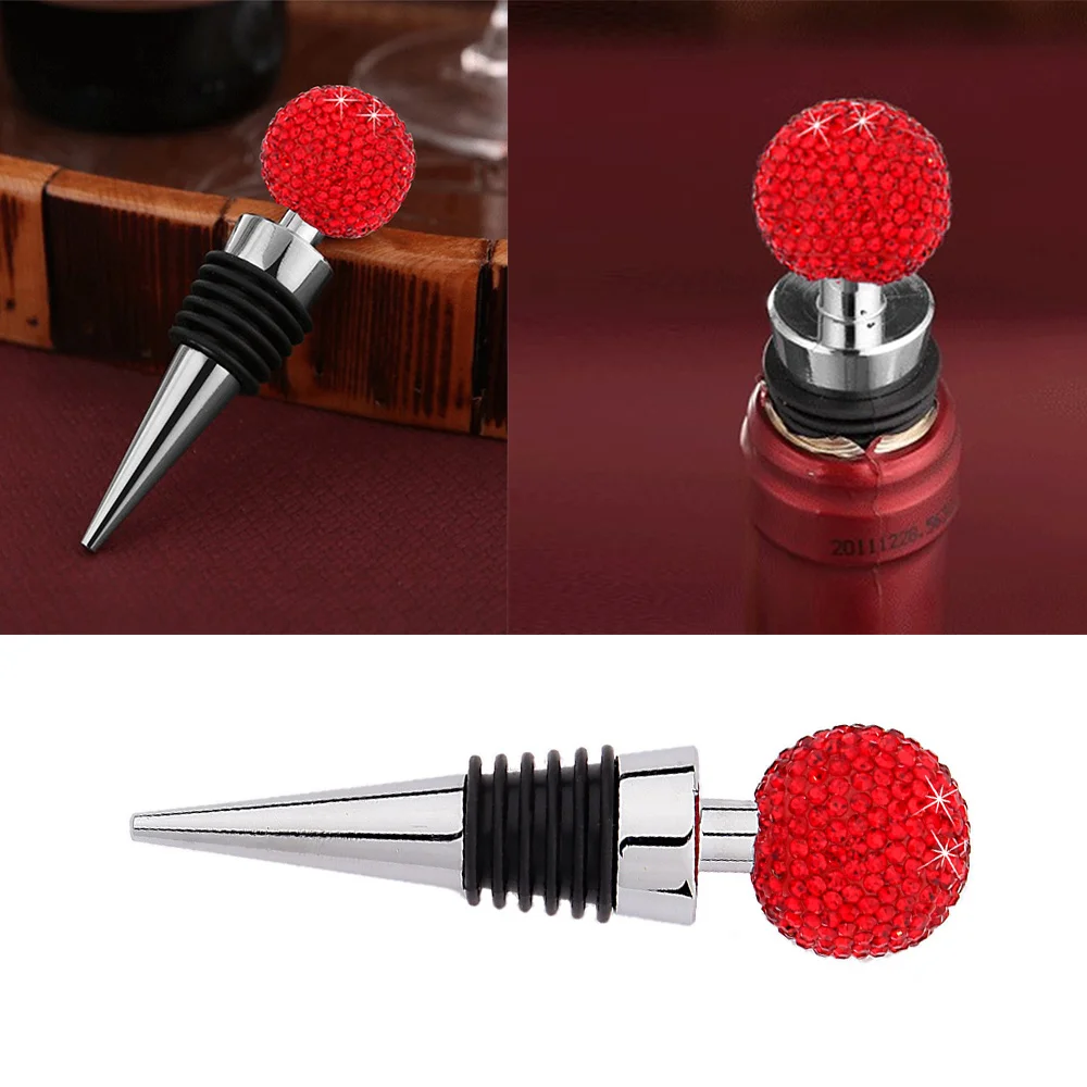 

Crystal Red Wine Bottle Stopper Zinc Alloy Wine Bottle Stopper Crystal Sealed Champagne Stopper 1pc Red / White Christmas Xmas