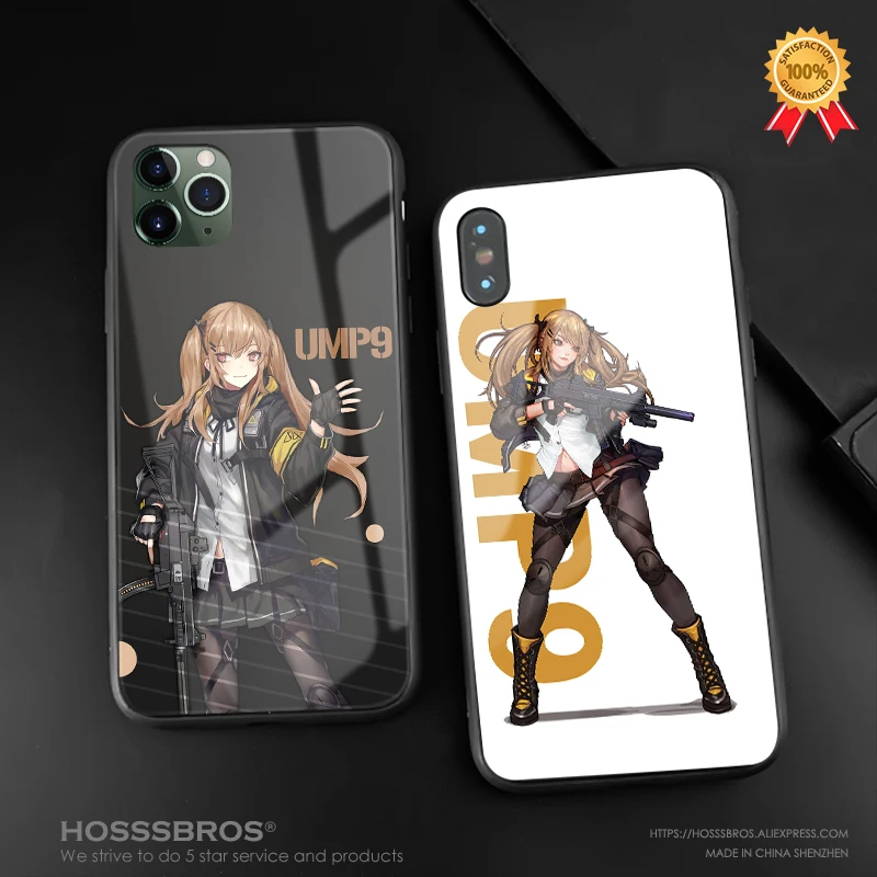 UMP9 Girls Frontline Мягкий силиконовый чехол для телефона из закаленного стекла iPhone 6 6s 7 8