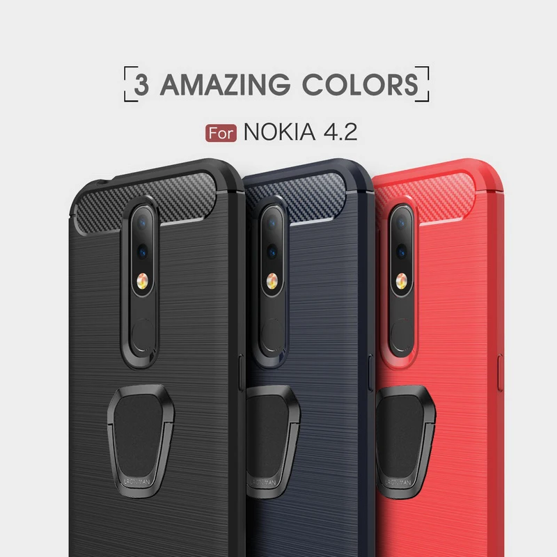 Корпус из углеродного волокна для Nokia 2,2 3,2 6,2 4,2 9 Pureview 7,1 3,1 5,1 6,1 7 Plus 6 2018X6X5X71 телефонные чехлы с кольцом-держателем крышки