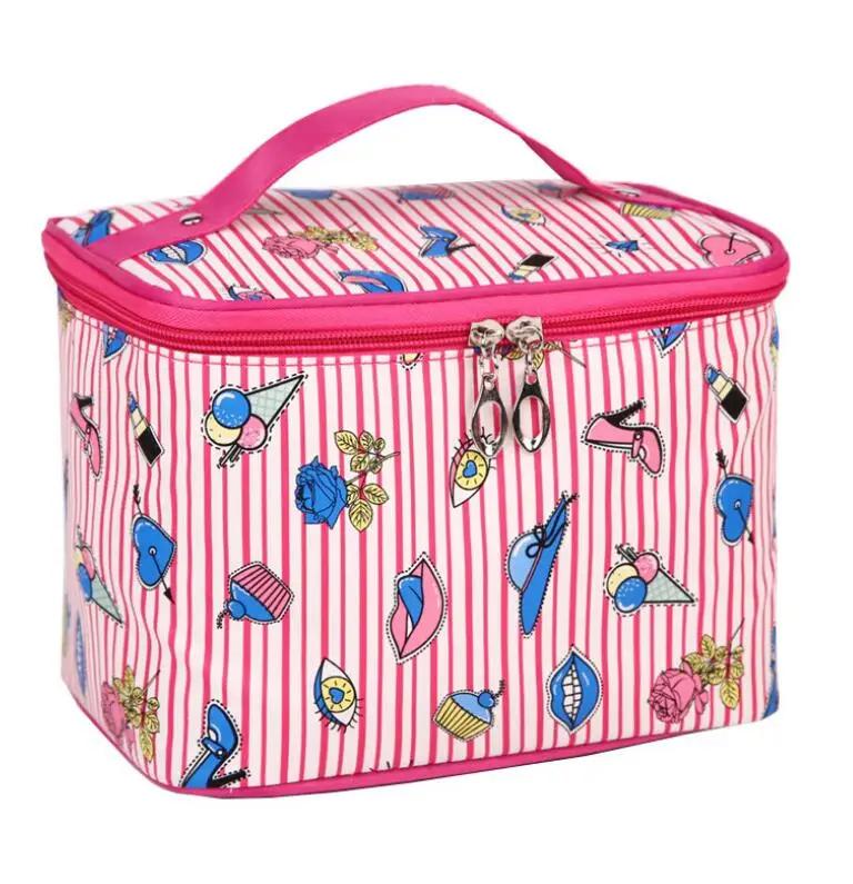 Женская косметичка с фламинго Большая вместительная Водонепроницаемая дорожная