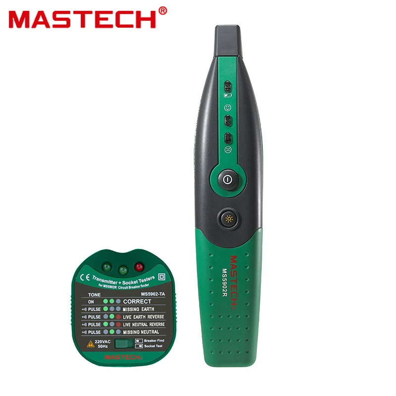 Фото Автоматический выключатель MASTECH MS5902, тестер розетки предохранителя 220 В, европейская спецификация, американский, 110 В с фонариком №3