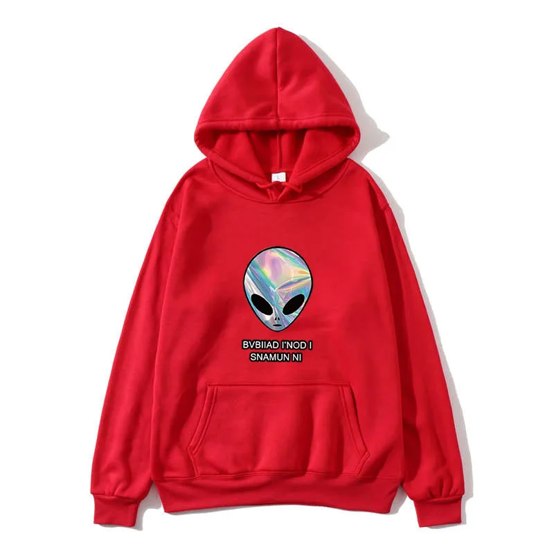 New Harajuku sweatshirt ladies warm hip-hop street clothing punk women hoodies horror fashion casual simple alien printed letter