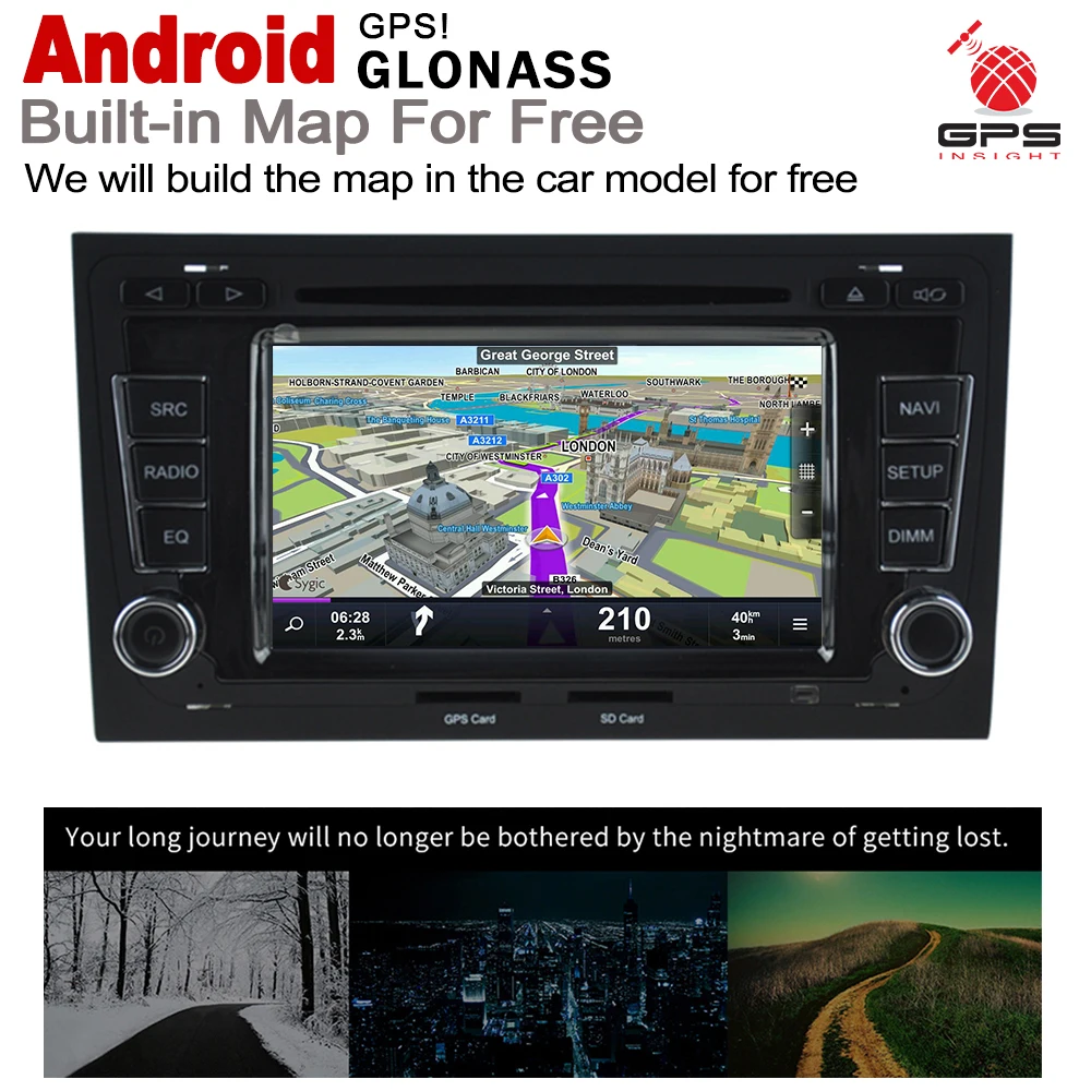Автомобильный мультимедийный DVD проигрыватель Android 2 DIN GPS для Audi A4 RS4 8E 2002 2003 2004 2005