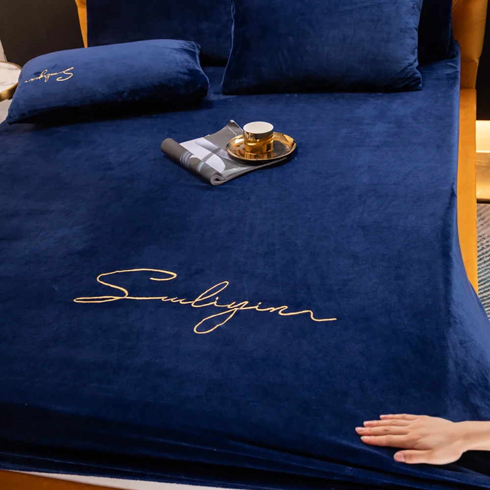 

Polyester Fibre Singleton Antislip Fixed Bedspread Mattress Cover Dustproof Protect Solid And Durable Fitted Bedding Sheet