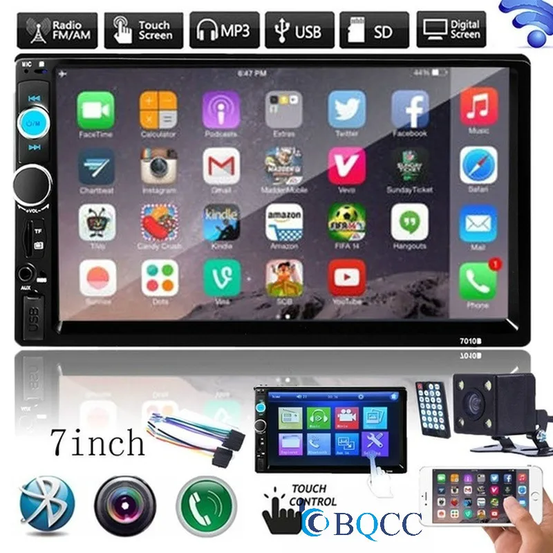 Автомагнитола 2 Din мультимедийный плеер с сенсорным экраном 7 дюймов MP5 Bluetooth USB TF FM