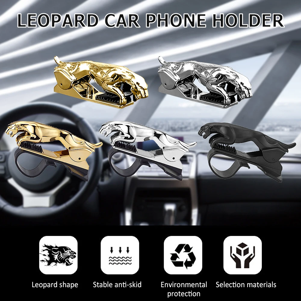 

Car Phone Holder Leopard Cheetah 360 GPS Navigation Dashboard Phone Holder For All Phone Dashboard Mount Clip Car Accessories