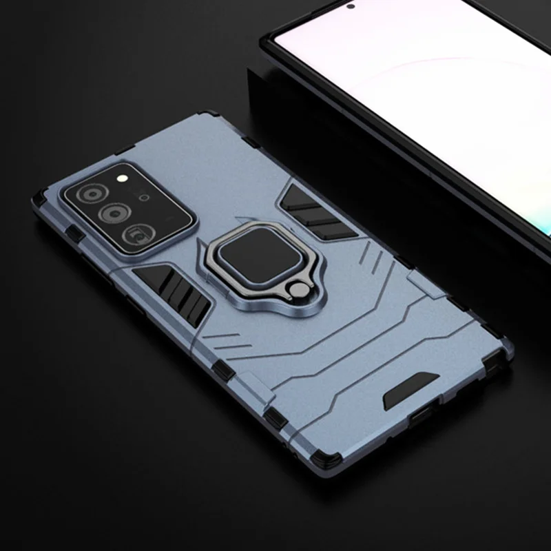 

Phone Case For Samsung Galaxy Note 20 Ultra Note20 5G Ring Stand Bumper Phone Back Cover Coque Funda Capa
