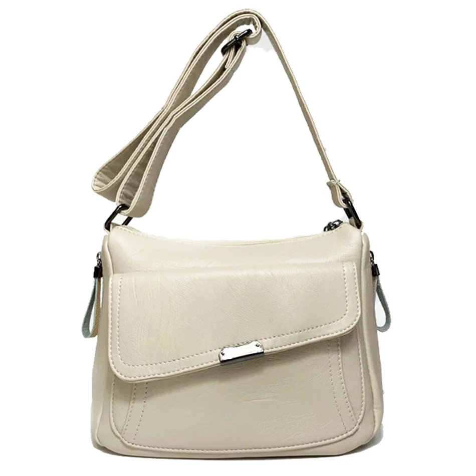Beige Зимний стиль Bolsas роскошные сумки из мягкой кожи женские сумки дизайнерские сумки через плечо с несколькими карманами для женщин - Цвет: Beige