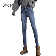 Wixra-pantalones vaqueros básicos de terciopelo para mujer...