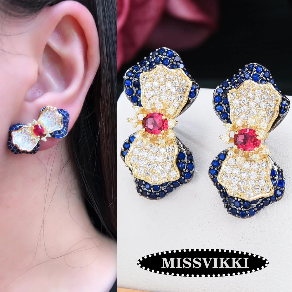 

missvikki Brightly Shiny Cute Bowknot Earrings For Women Girl Daily Fashion Gift Bridal Wedding Earrings серьги 2021 тренд