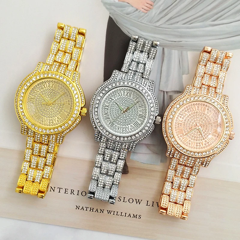 Часы женские кварцевые с браслетом из нержавеющей стали римскими