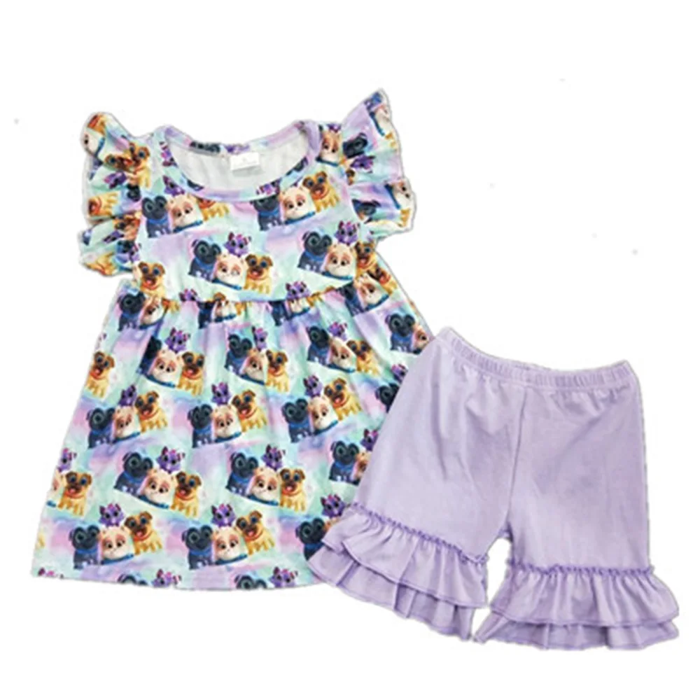 Комплект одежды для маленьких девочек летняя детская футболка и шорты из 2