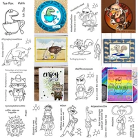 caffeinated vulture ostrich porcupine chameleon hippo meerkat tea rex dies and stamps for diy scrapbooking craft card 2021 new