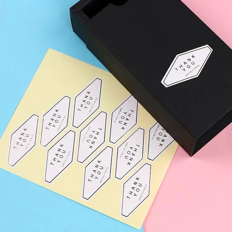 110 шт белый Горячее тиснение многоугольник спасибо Уплотнительная наклейка s