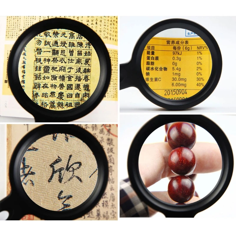 

W3JA Lighted Magnifying Glass-10X Hand held Large Reading Magnifying Glasses with 12 LED Illuminated Light for Seniors, Repair,