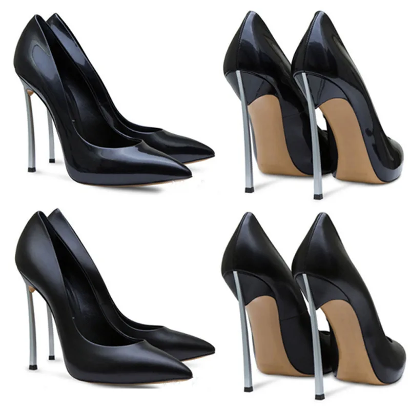 Туфли-лодочки женские на тонком высоком каблуке с острым носком 2-C-PU-1 | Обувь