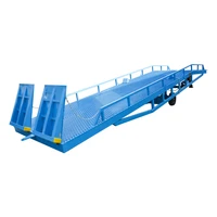 qiyun brand hydraulic truck loading portable manual dock yard ramp for forklift loading and unloading goods