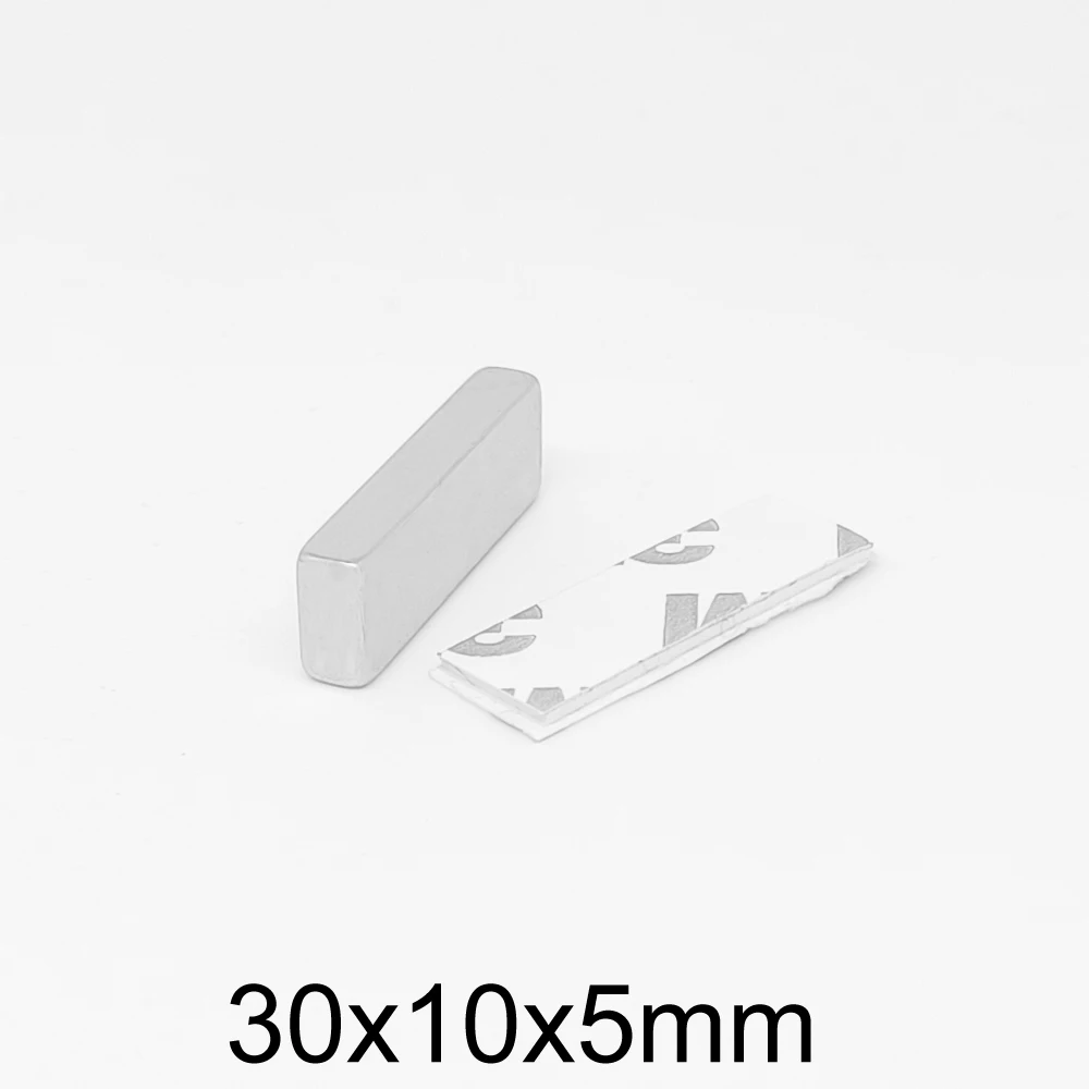 

2/5/10/15/20/30 шт. 30x10x5 мм блок супер сильные магниты 30x10x5 редкоземельный неодимовый магнит две стороны с лентой 3 м 30*10*5