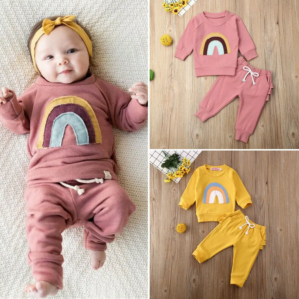 

Спортивный костюм с длинным рукавом и штанами, для девочек 0-3 лет