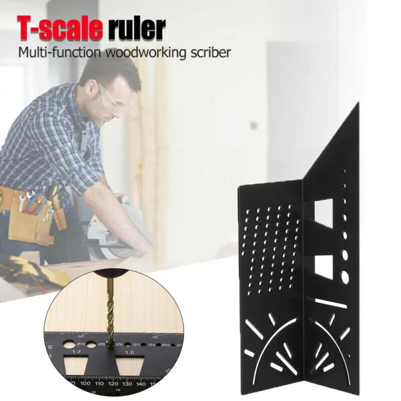 Многофункциональная квадратная 45 градусов 90 линейка 3D деревообрабатывающая