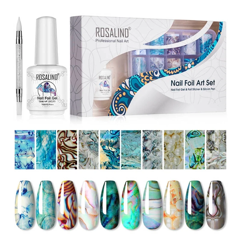

1 Set Nail Foil Full Wrap Nails Art Polish Transfer DIY Manicure New 2021