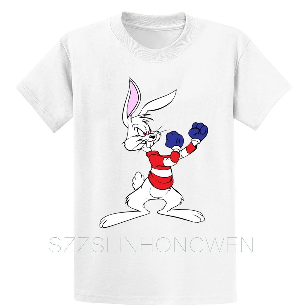 Bucks Bunny Boxing T Shirt Cotton Kawaii Sunlight Round Neck Summer Style Building Customized Cool | Мужская одежда