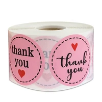 50pcs 1 inch pink thank you stickers gold foil seal labels wedding party favors envelope supplies stationery stickers
