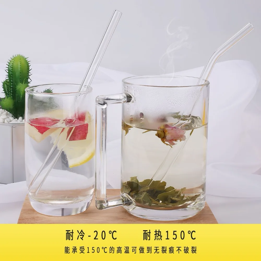 5 шт./лот креативно окрашенная прозрачная стеклянная соломка термостойкая