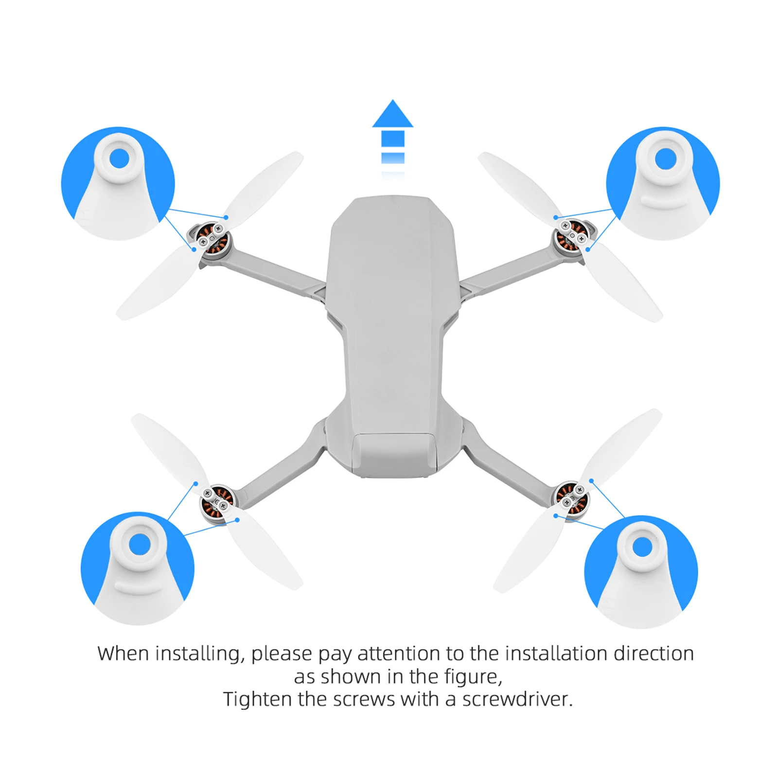 

8Pcs For DJI Mini1 Mini2 2Pair White Propeller 4726f Blades Mavic Propeller 4726b Blades PC Material