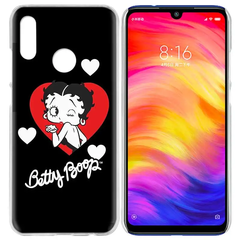 01 Чехол для Xiaomi Redmi Note 7 7A фотоаппаратов моментальной печати 7S 6 6A 5 Y3 K20 mi 8 до 9 лет CC9 CC9E A1 A2 A3 играть F1 Lite Pro Plus Betty Boop мультфильм - Цвет: 01