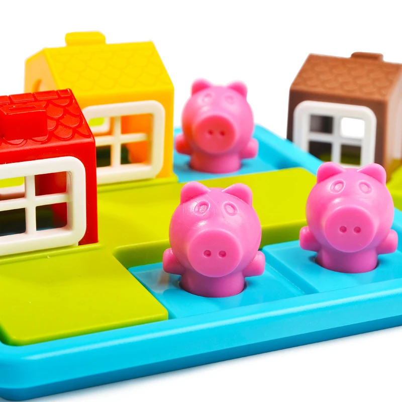 

Colorful Board Game Challenge Three Little Pigs Puzzle For Kids Children Christmas Gift Educational Intelligence Toys Plastic