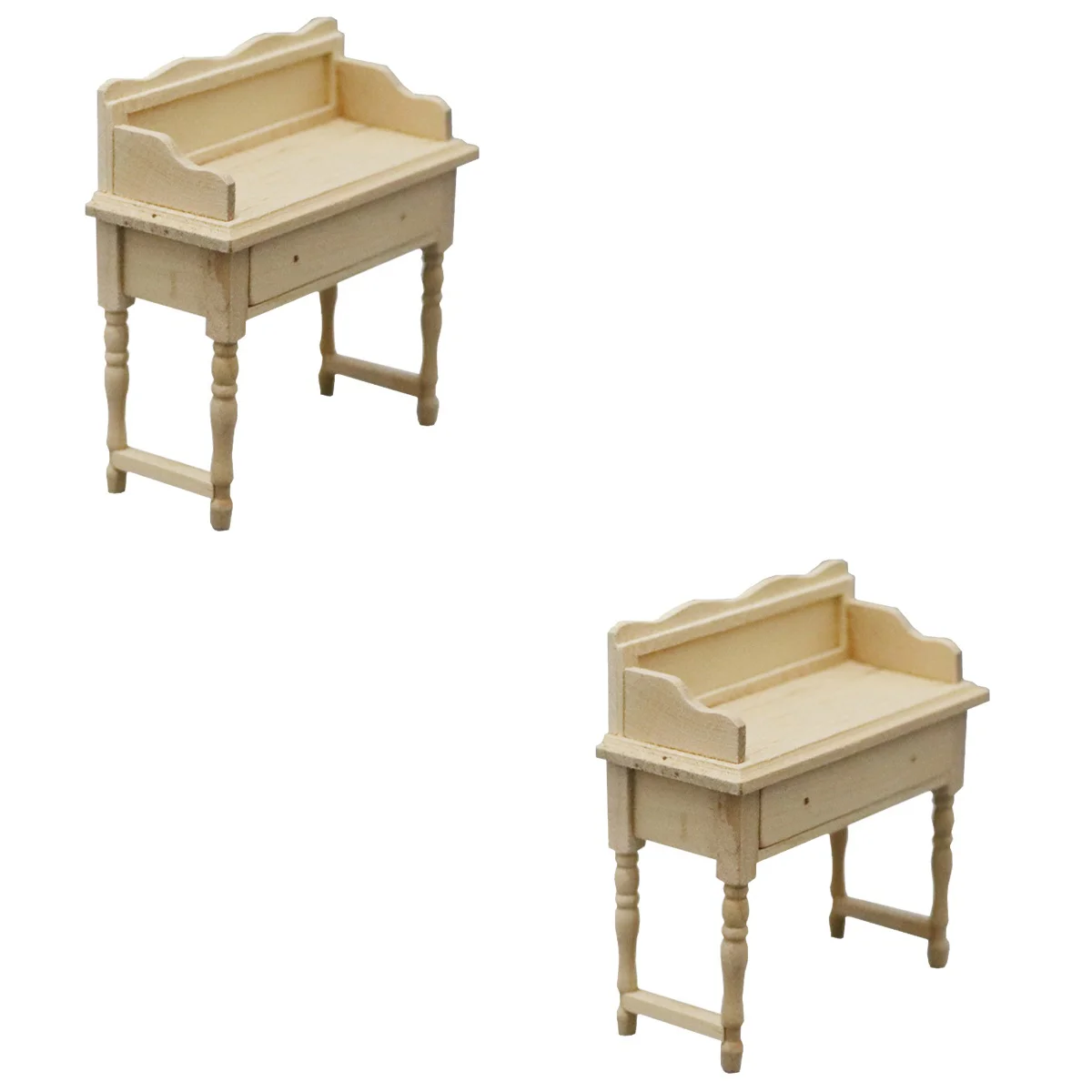 

2pcs Miniature Writing Desk Model Mini House Simulation Desk Mini Writing Desk