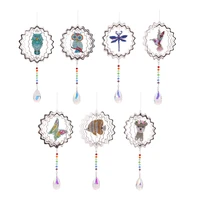diamond painting wind chimes diy animals point crystal hanging pendant decorations rotating wind spinner wall ornaments