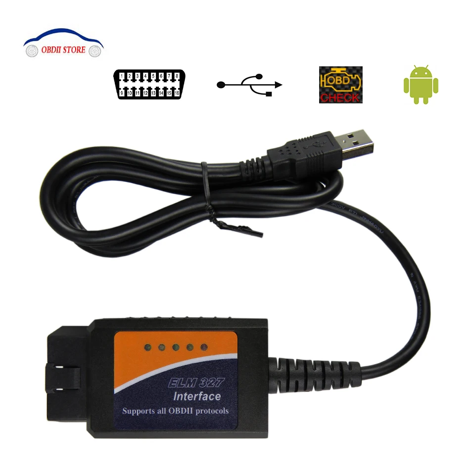 Лучший сканер интерфейса ELM327 USB OBD2/OBDII автомобильный диагностический ELM 327 в 1 5 чип