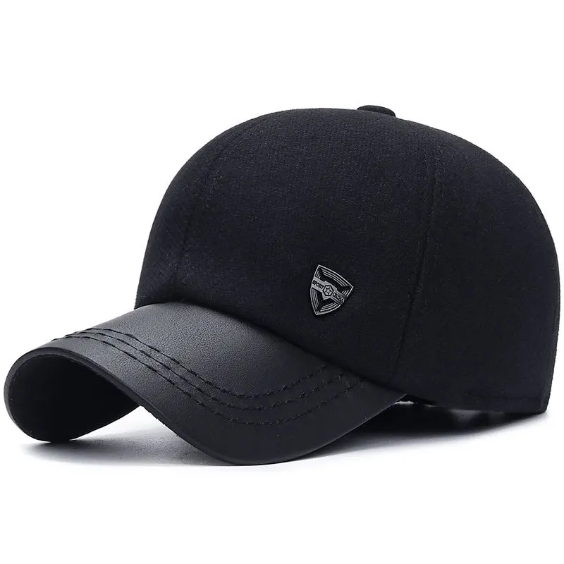 Новинка осенне зимние кожаные бейсболки с козырьками для мужчин хлопковые