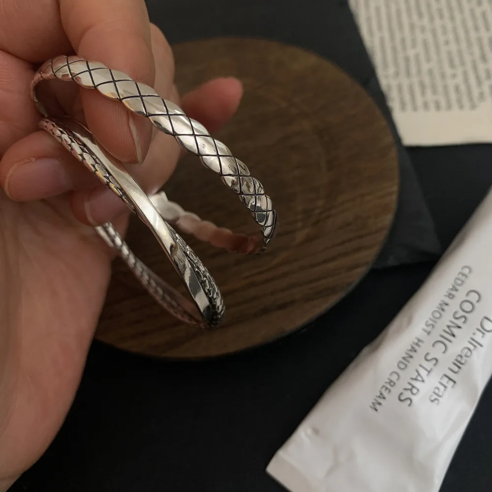 Минималистичные Модные Винтажные Ювелирные Браслеты из стерлингового серебра 925