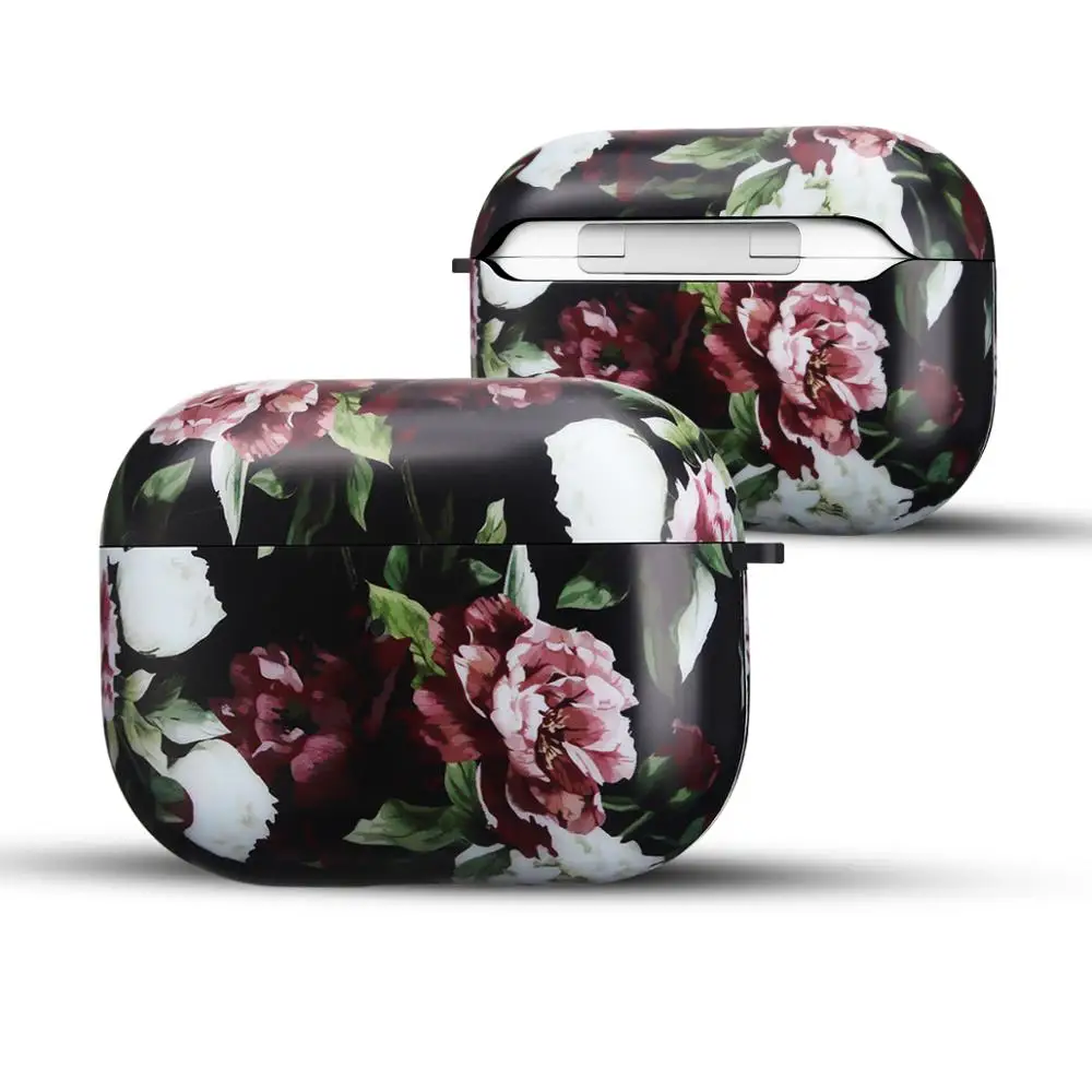 Newest TPU Soft Earphone Case For Apple Airpods Pro Accessorie Protector Matte IMD Retro Flowers Cover With Hanger Hook | Электроника
