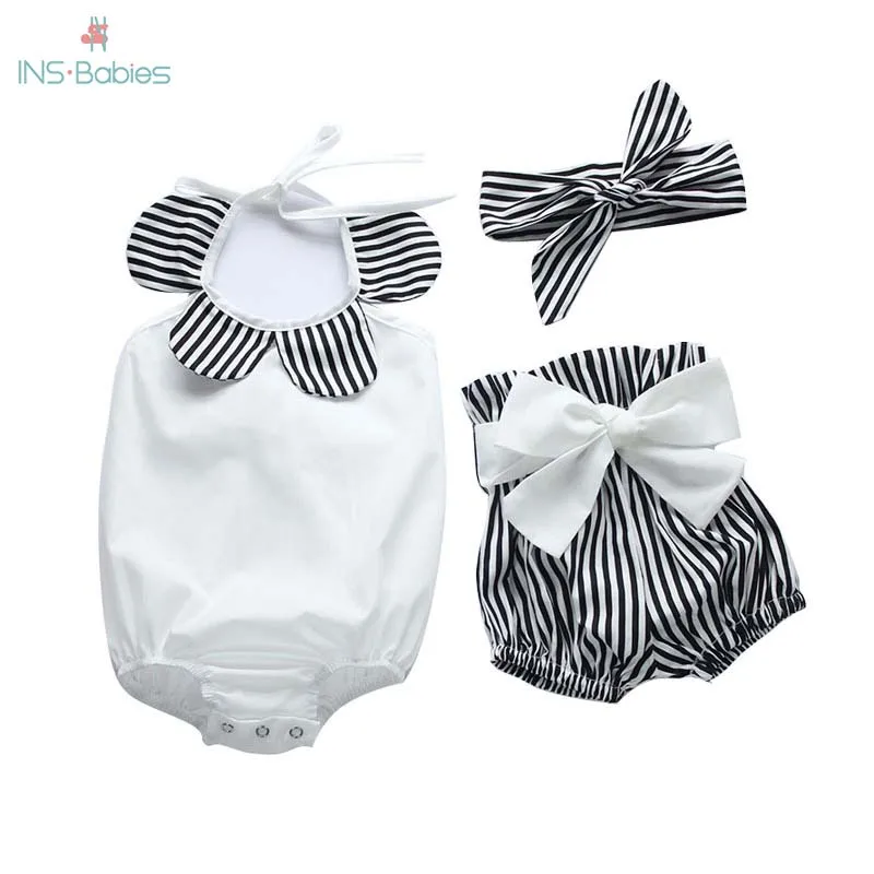 Хлопковый комплект для девочек 6 месяцев летний костюм без рукавов новорожденных